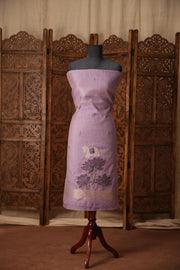 Contemporary Cow Lavender Muga Cotton Jamdani Unstitched Suit Set